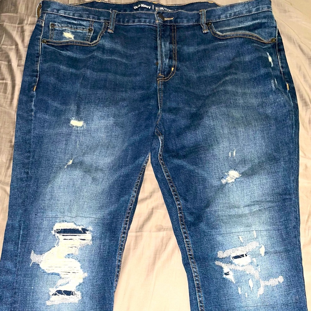 Navy blue mens jeans